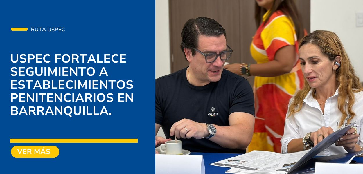 Imagen: Directora USPEC, Isadora Fernández Posada y Ministro de Justicia y del Derecho, Iván Cancino